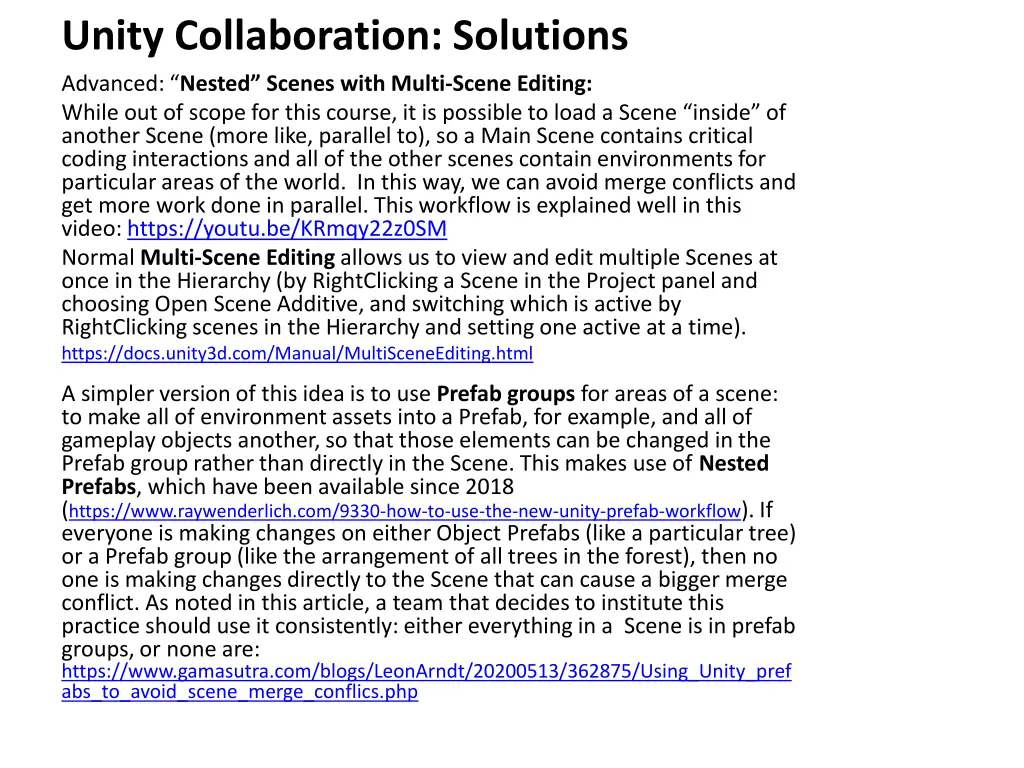 unity collaboration solutions advanced nested