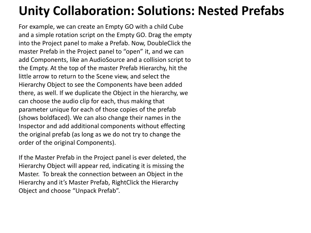 unity collaboration solutions nested prefabs 1