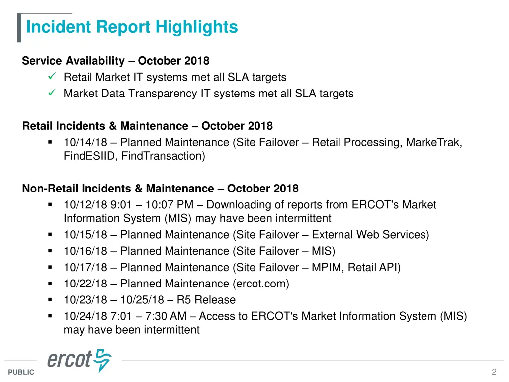 incident report highlights