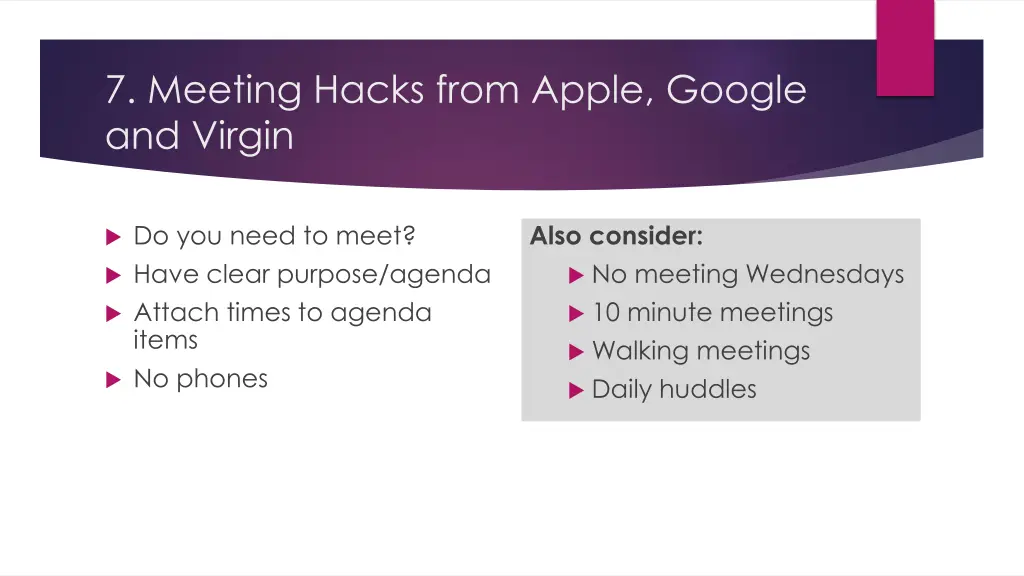 7 meeting hacks from apple google and virgin