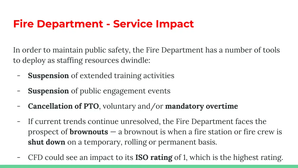fire department service impact