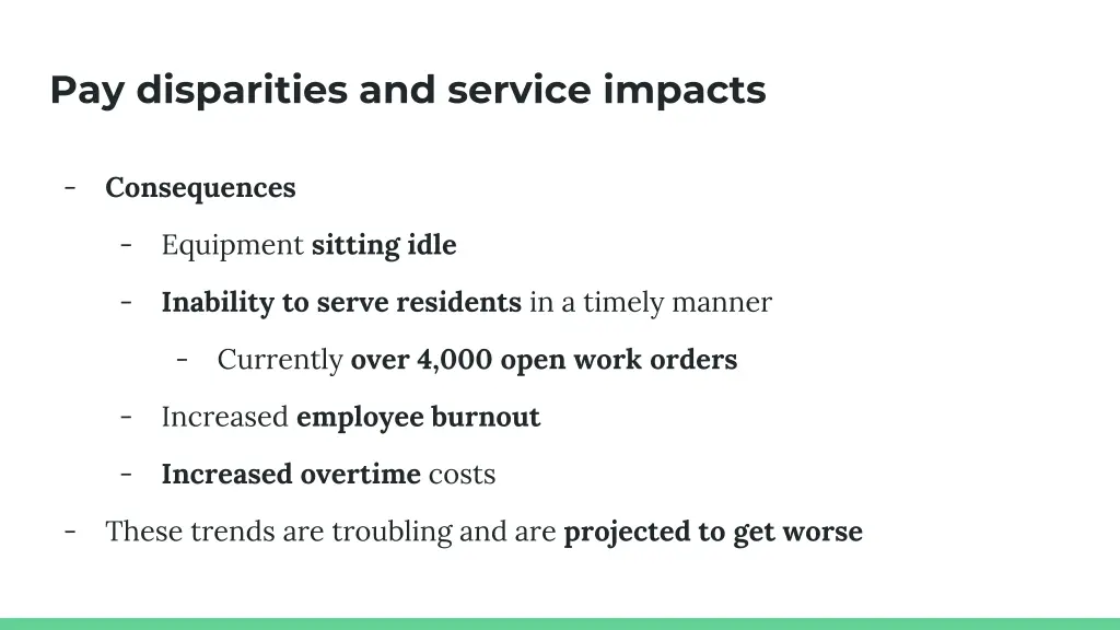 pay disparities and service impacts 1