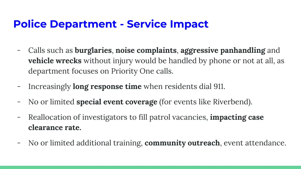 police department service impact