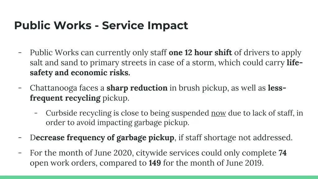 public works service impact