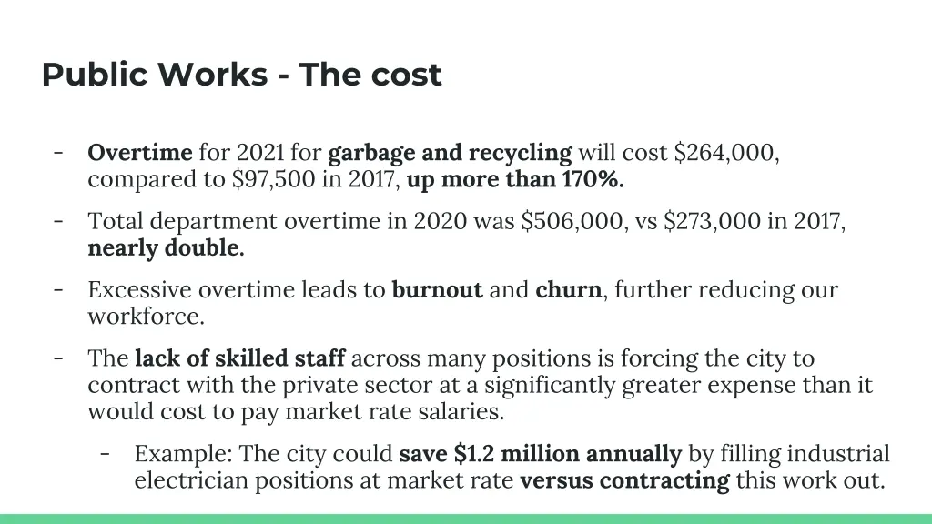 public works the cost
