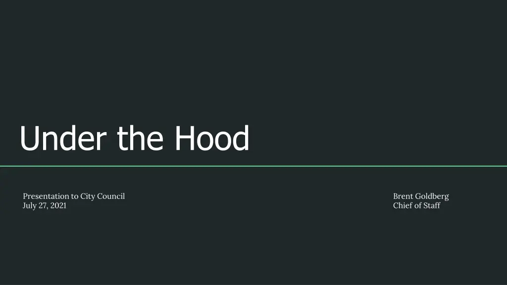 under the hood 1