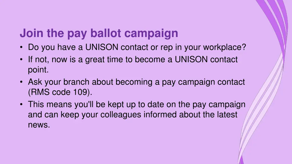 join the pay ballot campaign do you have a unison