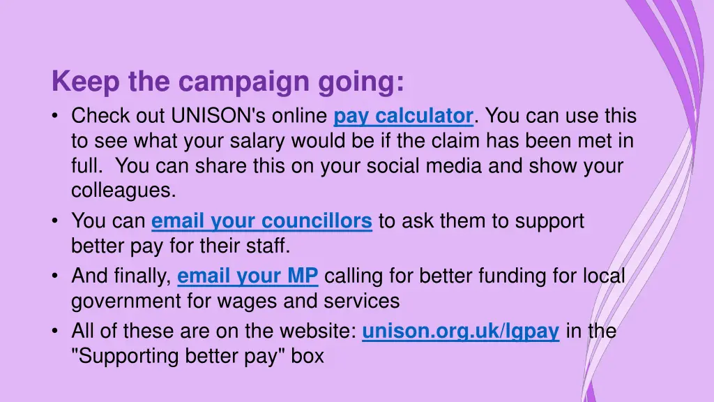 keep the campaign going check out unison s online