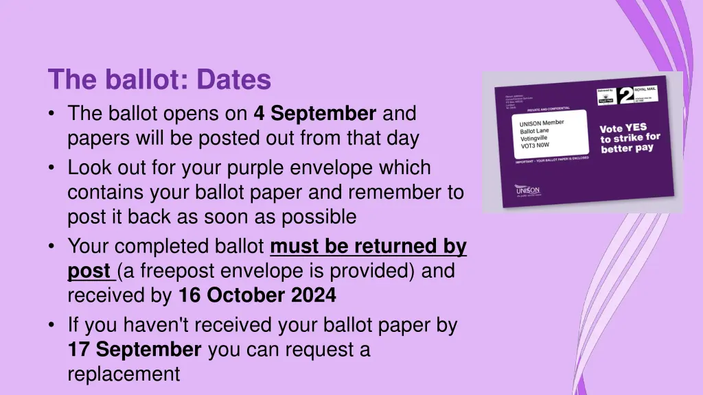 the ballot dates the ballot opens on 4 september