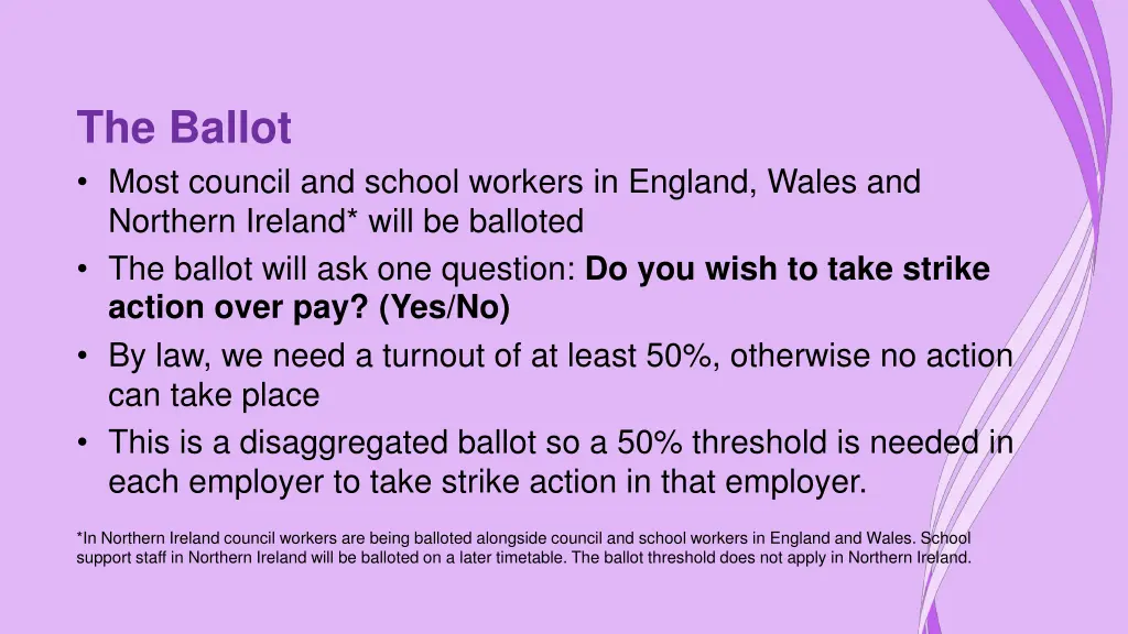 the ballot most council and school workers