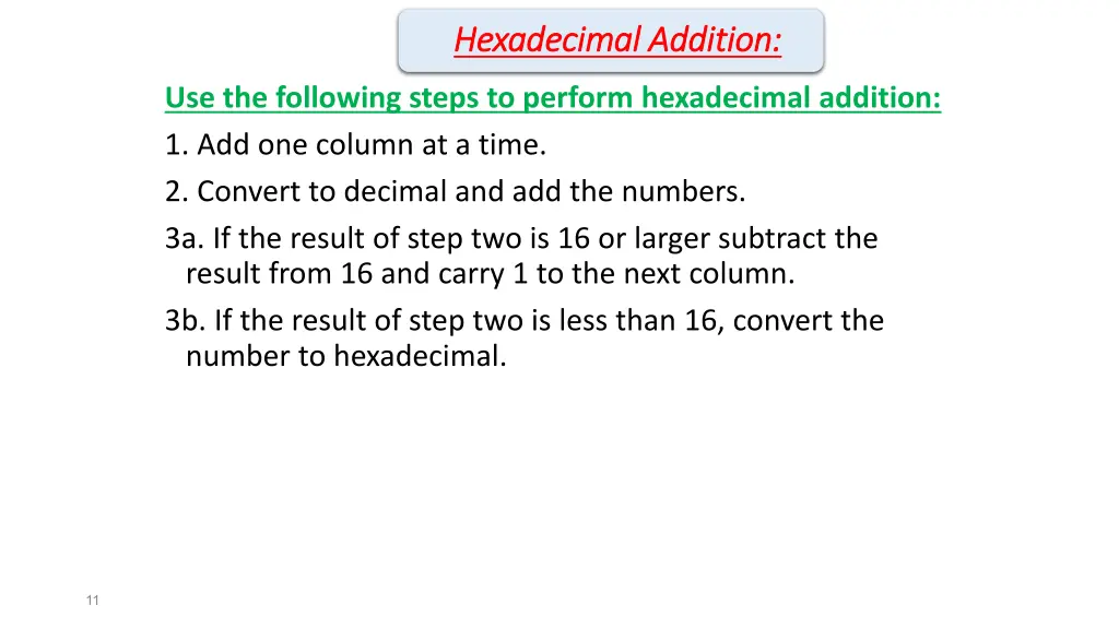 hexadecimal addition hexadecimal addition