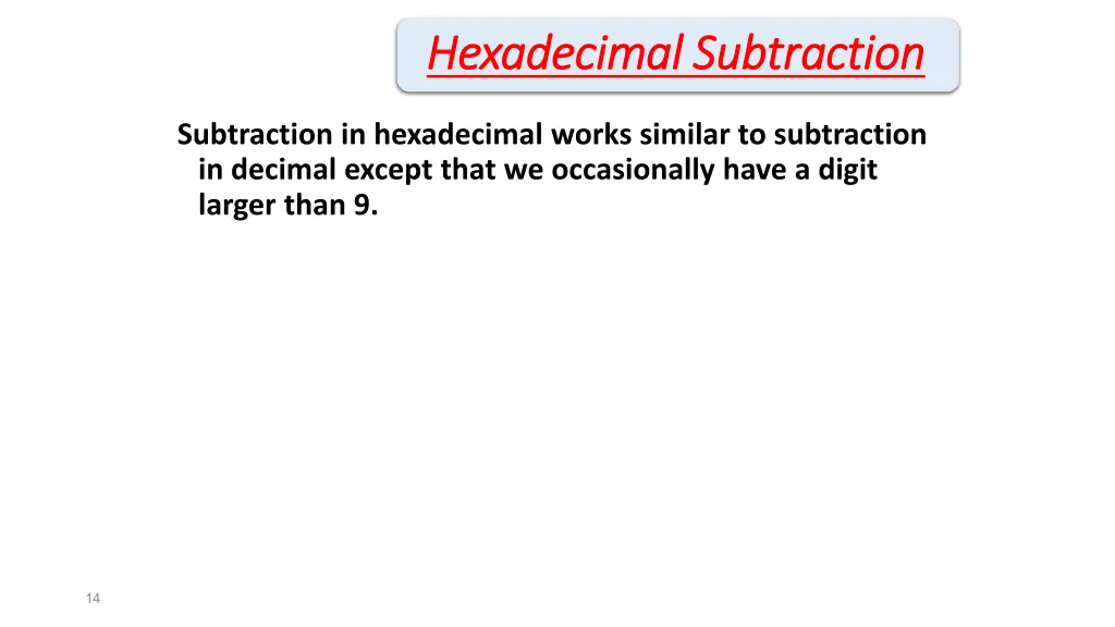 hexadecimal subtraction hexadecimal subtraction