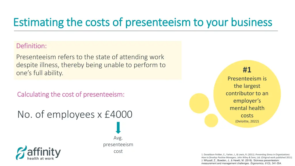 estimating the costs of presenteeism to your