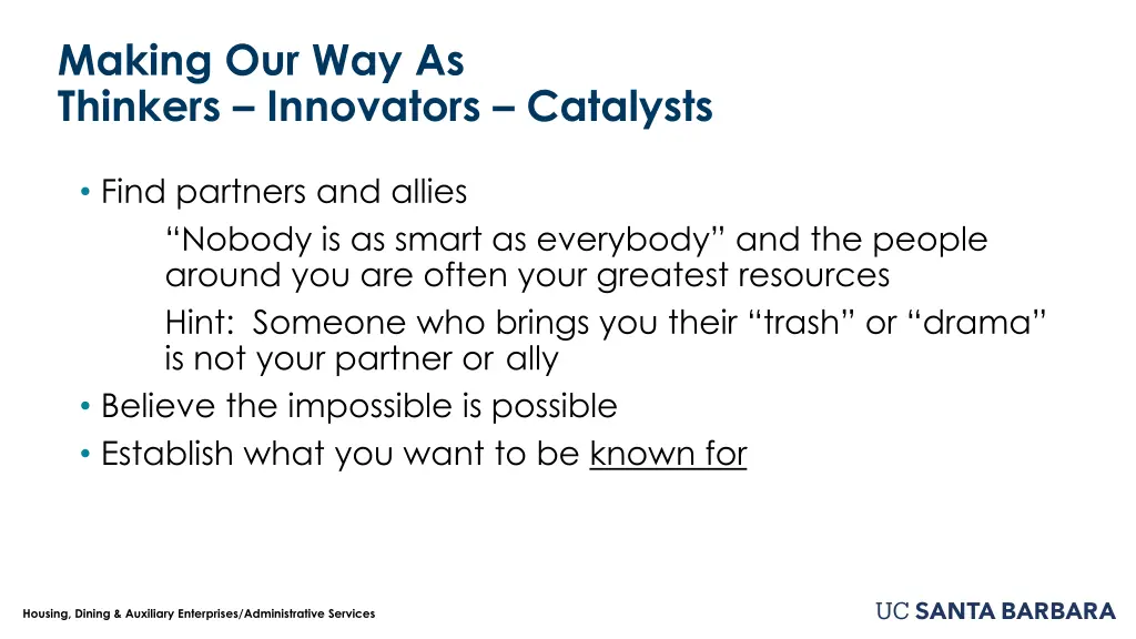 making our way as thinkers innovators catalysts 8