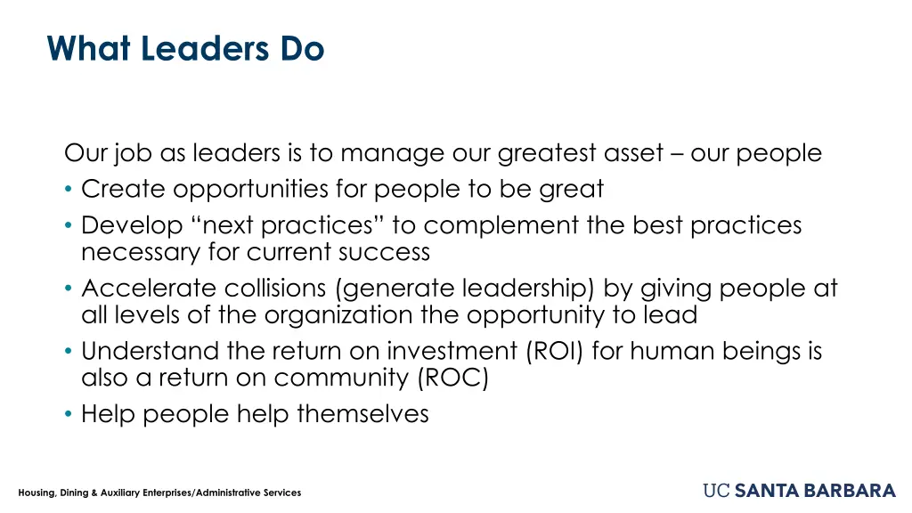 what leaders do