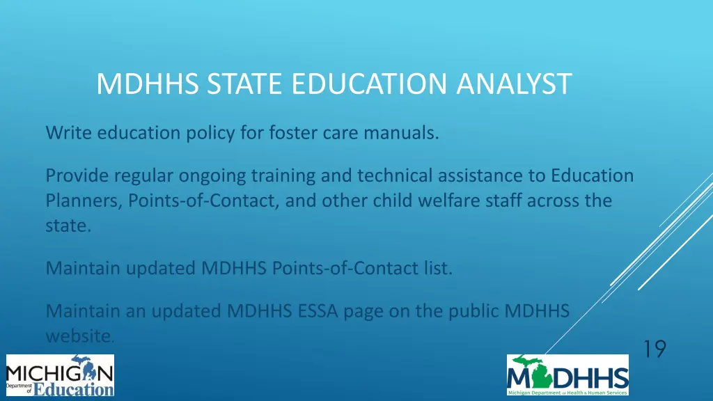 mdhhs state education analyst