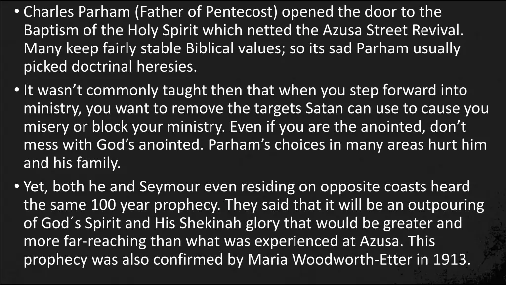 charles parham father of pentecost opened