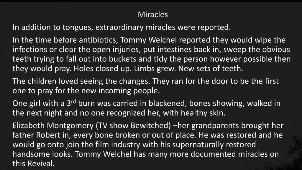 miracles
