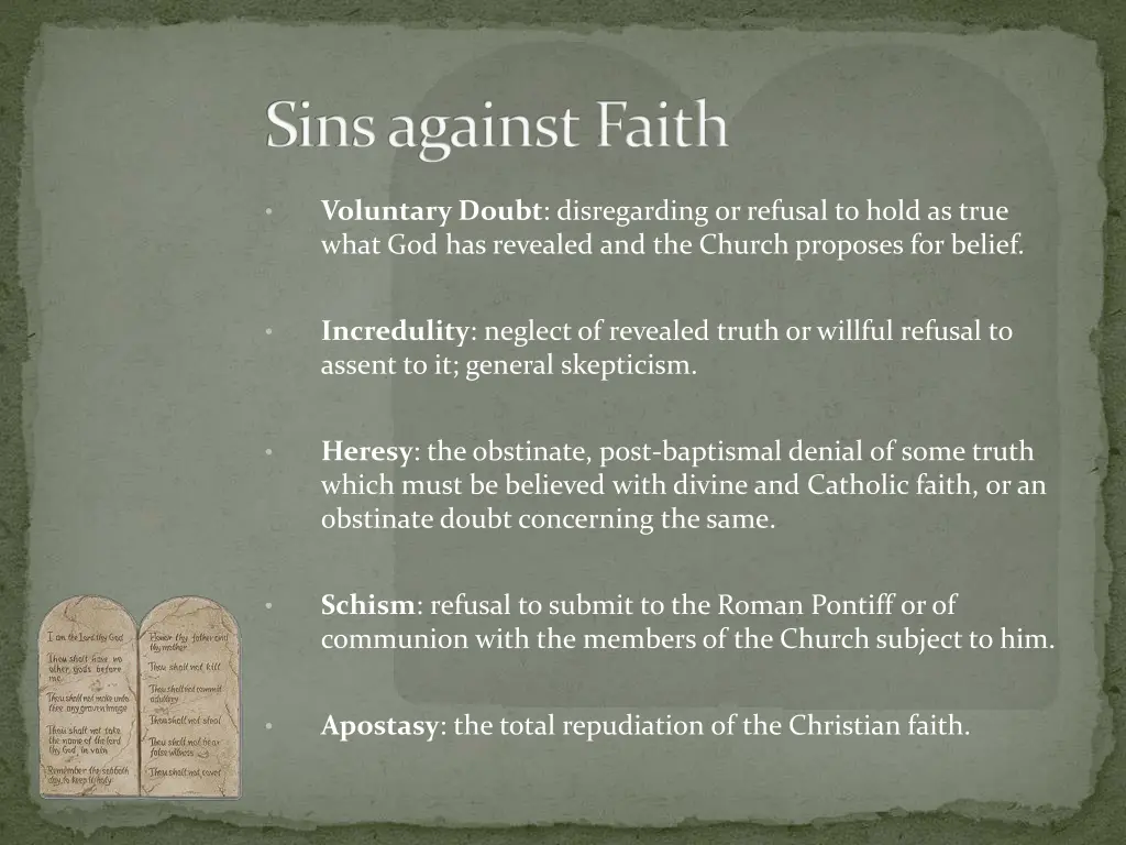sins against faith