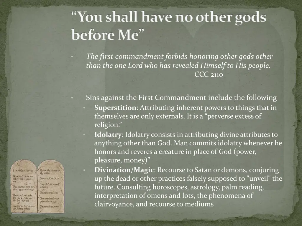 you shall have no other gods before me