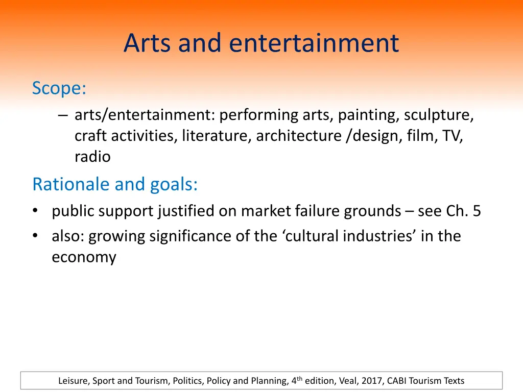 arts and entertainment