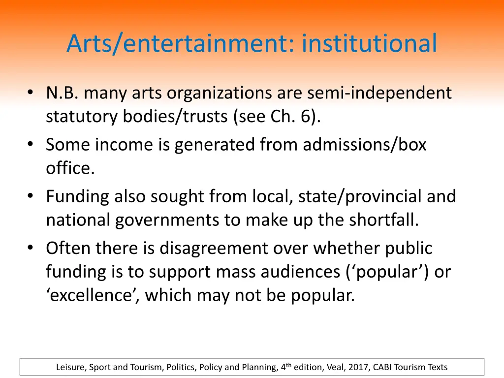 arts entertainment institutional