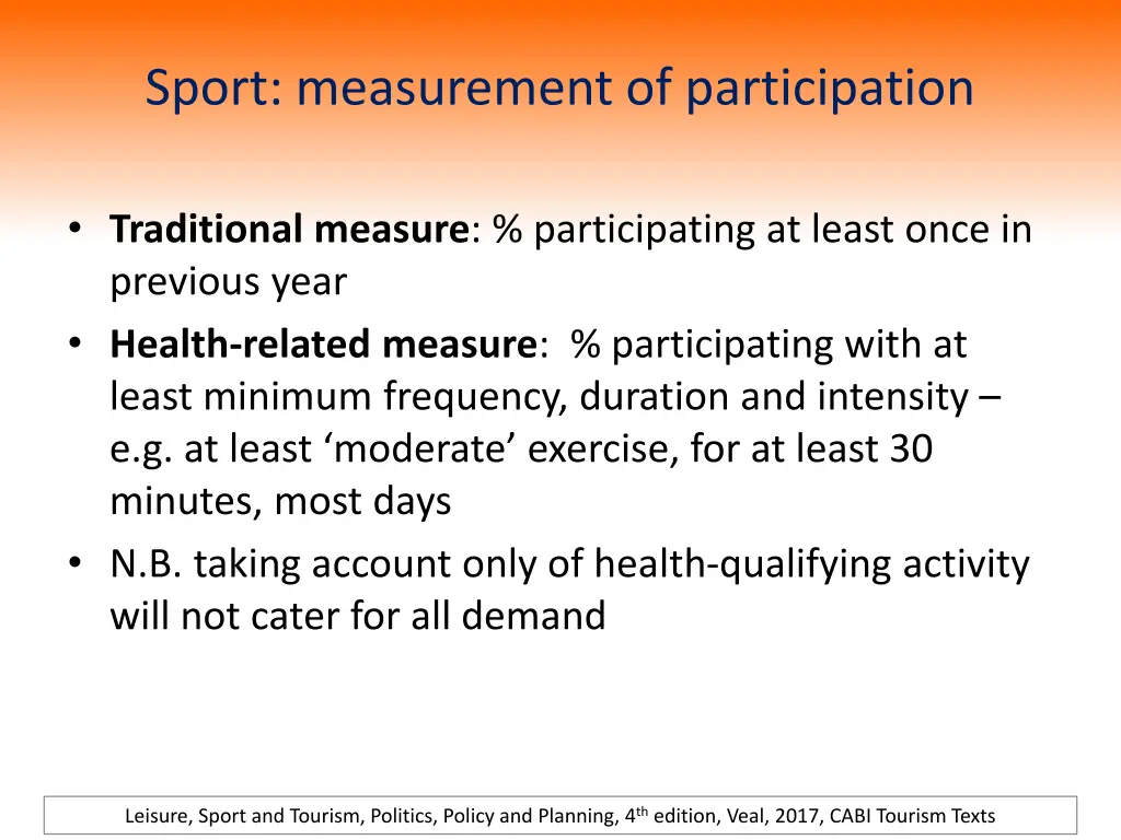 sport measurement of participation