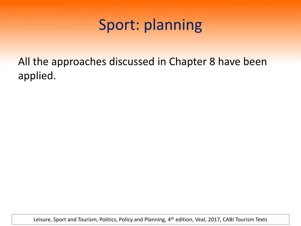 sport planning