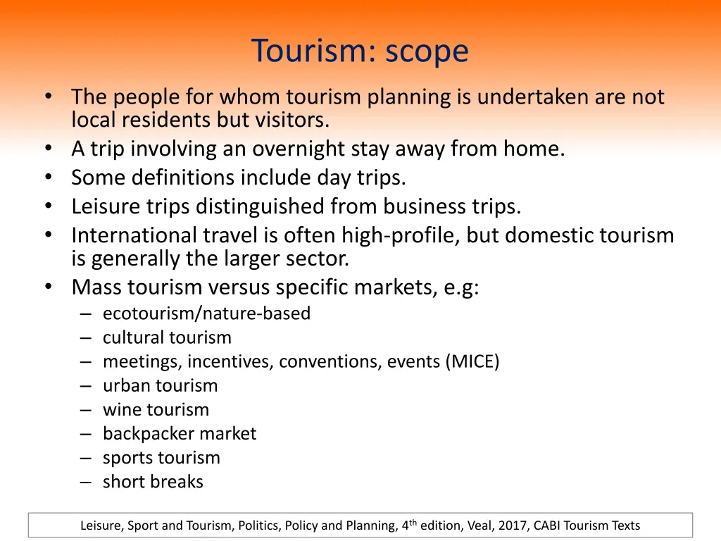 tourism scope