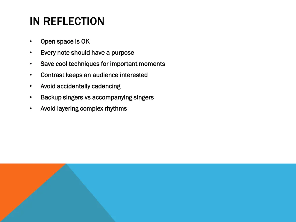 in reflection