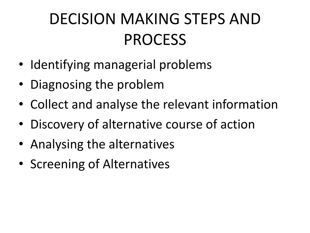 decision making steps and process