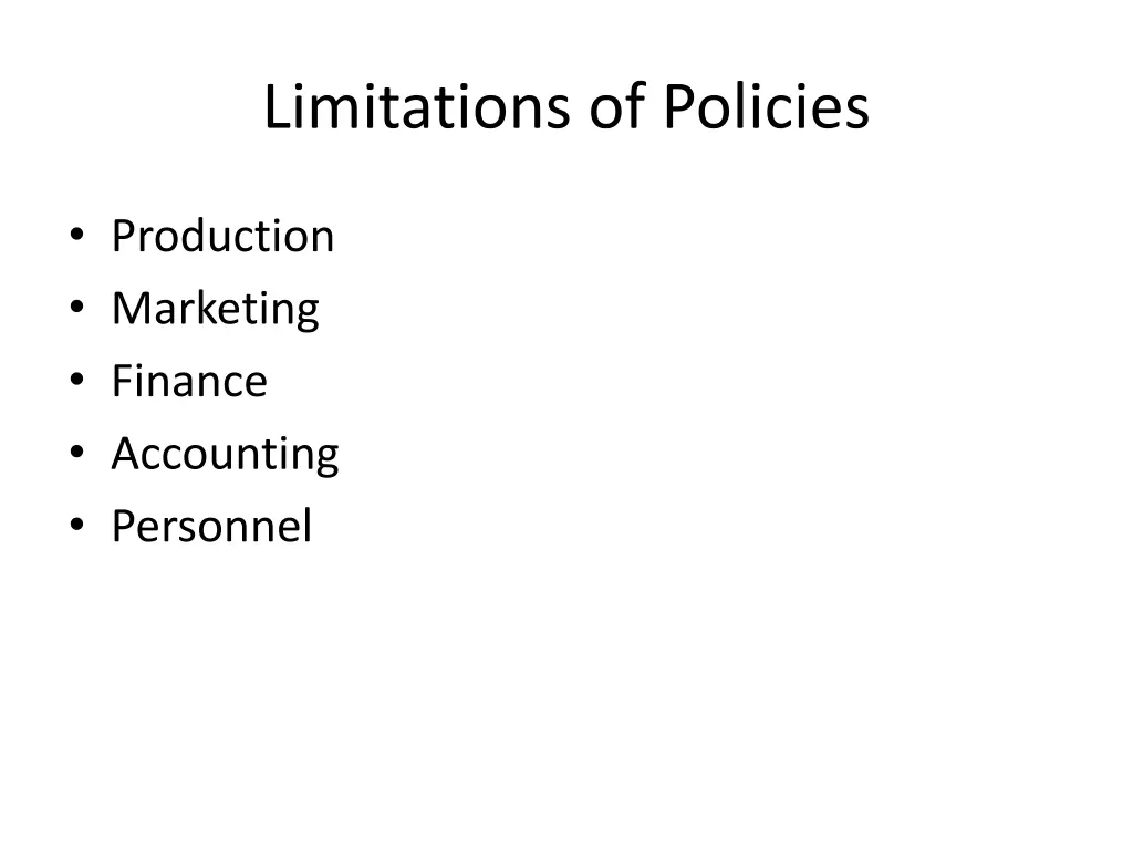limitations of policies
