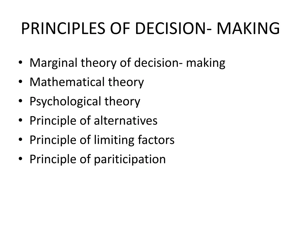 principles of decision making
