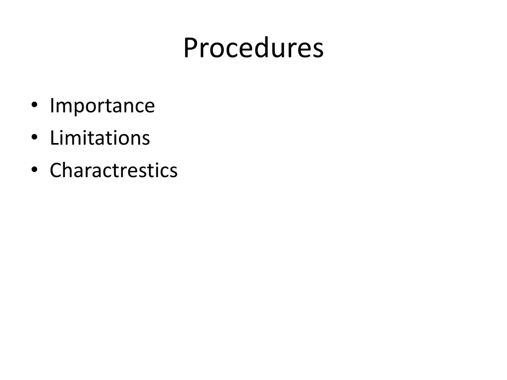 procedures