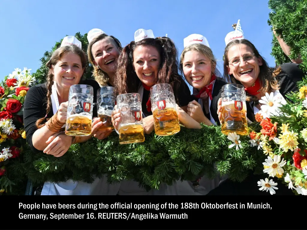 people have beers during the official opening