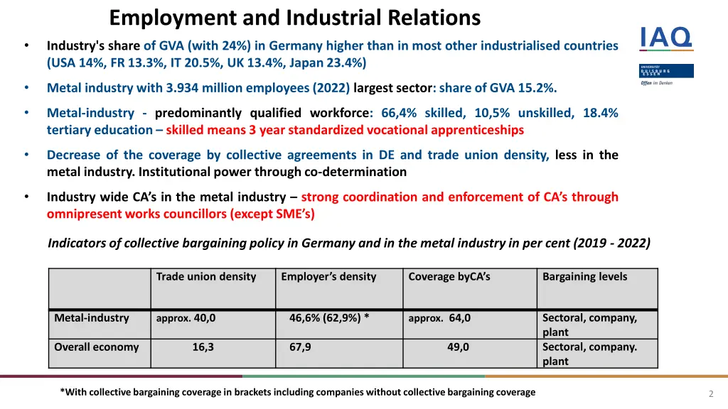employment and industrial relations