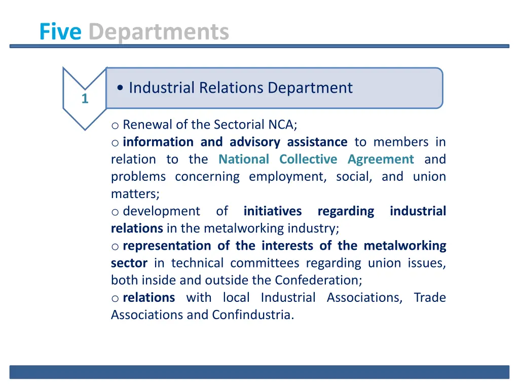 five departments 1