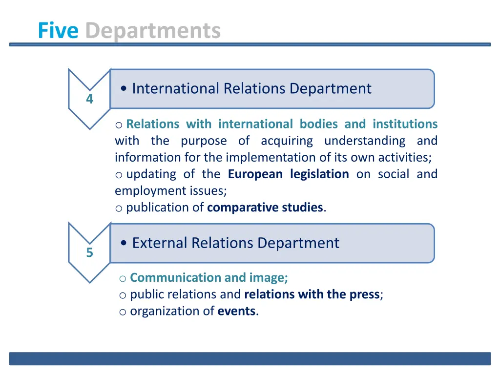 five departments 4