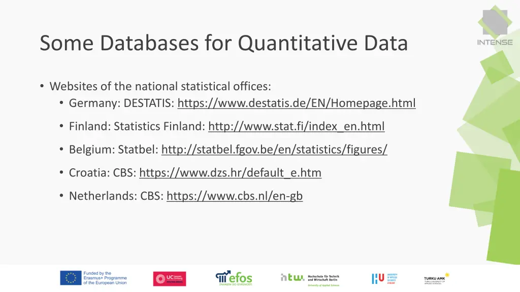 some databases for quantitative data 1