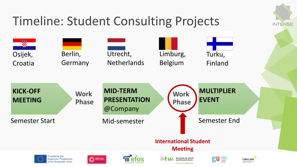 timeline student consulting projects
