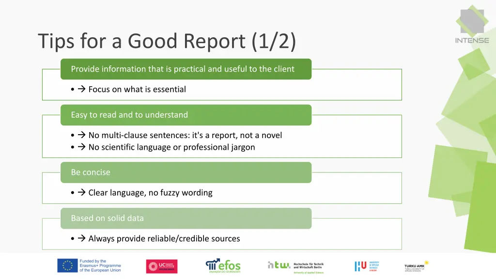 tips for a good report 1 2