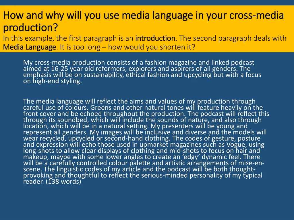 how how and why will you use media language