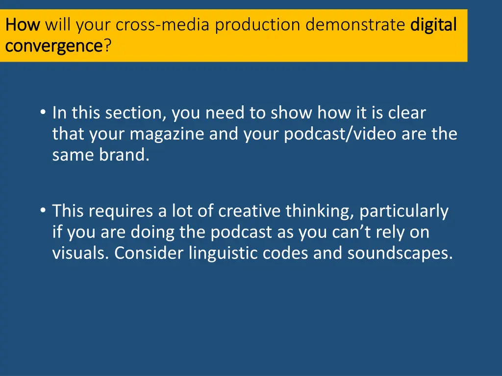 how how will your cross media production