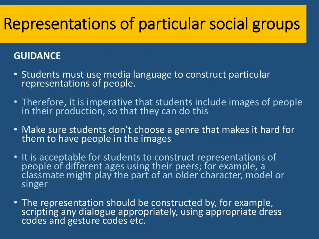 representations of particular social groups 1