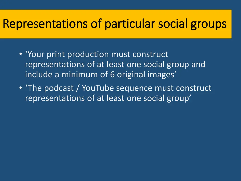 representations of particular social groups