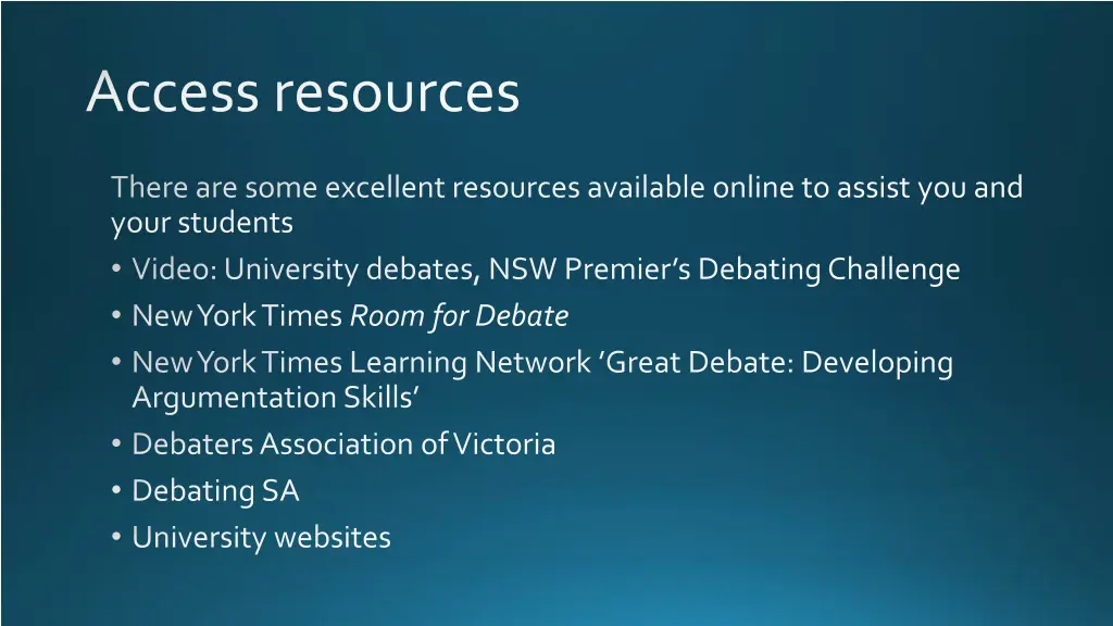 access resources