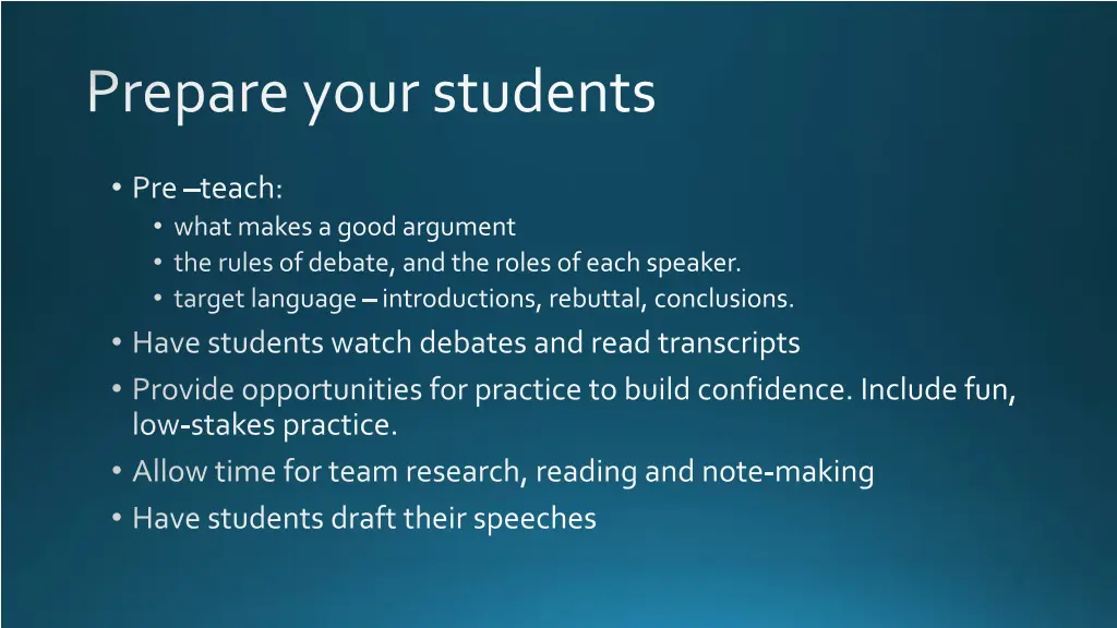 prepare your students