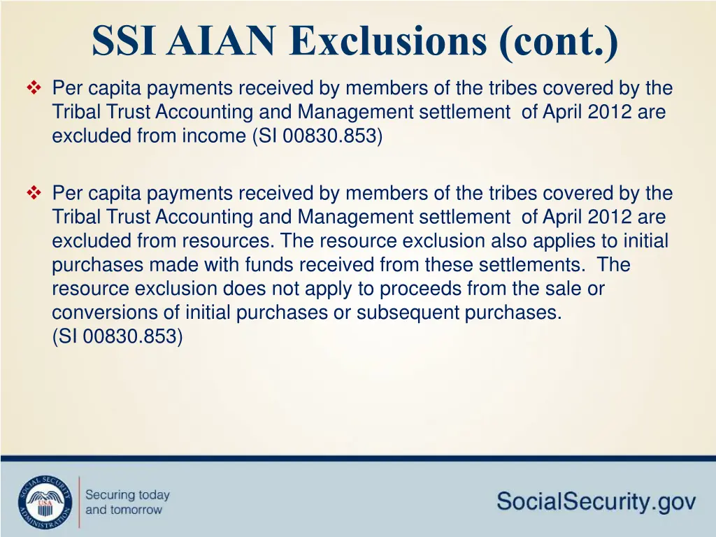 ssi aian exclusions cont 2