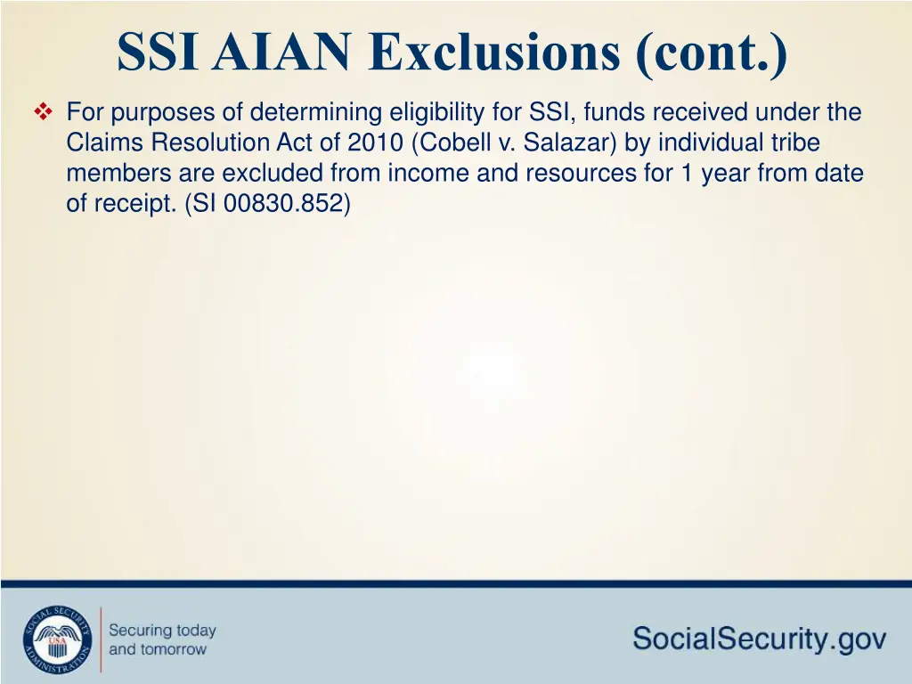 ssi aian exclusions cont 3