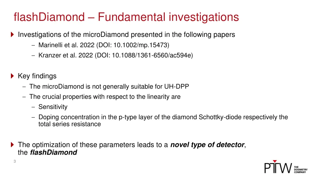 flashdiamond fundamental investigations